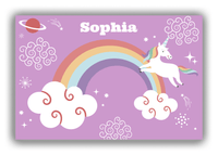 Thumbnail for Personalized Rainbow Canvas Wrap & Photo Print VII - Rainbow Unicorn - Purple Background - Front View