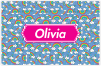 Thumbnail for Personalized Rainbow Placemat I - Decorative Rectangle Nameplate -  View