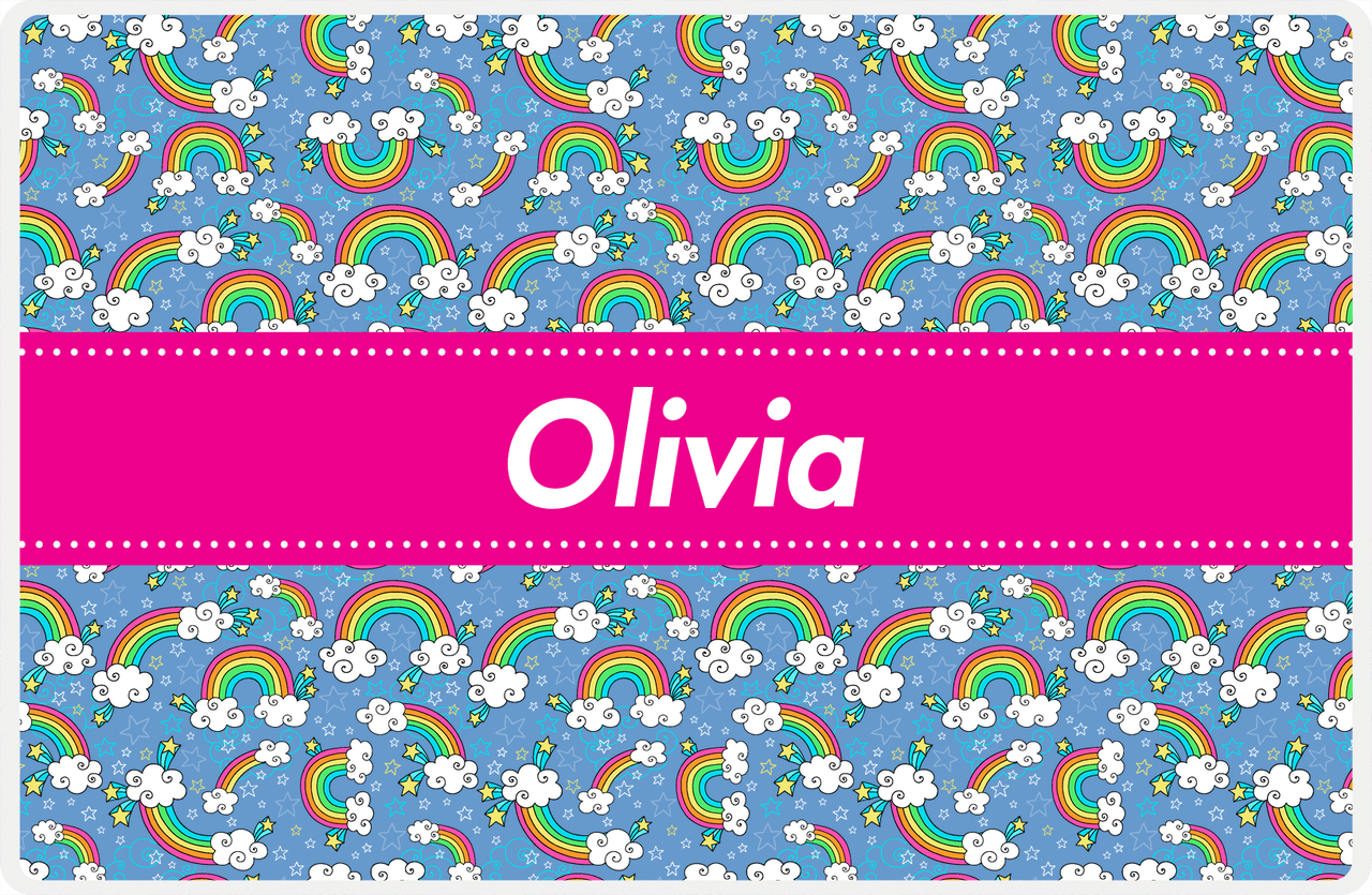 Personalized Rainbow Placemat I - Ribbon Nameplate -  View