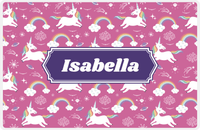 Thumbnail for Personalized Rainbow Placemat III - Unicorns - Decorative Rectangle Nameplate -  View