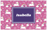 Thumbnail for Personalized Rainbow Placemat III - Unicorns - Rectangle Nameplate -  View