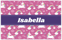 Thumbnail for Personalized Rainbow Placemat III - Unicorns - Ribbon Nameplate -  View