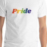 Thumbnail for Personalized Rainbow Text T-Shirt - White - Shirt Close-Up View