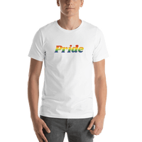 Thumbnail for Personalized Rainbow Text T-Shirt - White - Shirt View