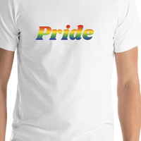 Thumbnail for Personalized Rainbow Text T-Shirt - White - Shirt Close-Up View