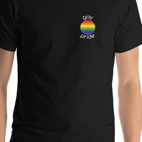 Personalized Rainbow T-Shirt - Black - Shirt Close-Up View