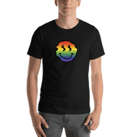 Thumbnail for Personalized Rainbow Wonky Smiley Face T-Shirt - Black - Shirt View