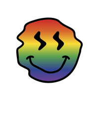 Thumbnail for Personalized Rainbow Wonky Smiley Face T-Shirt - White - Decorate View