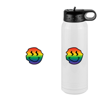 Thumbnail for Rainbow Smiley Face Water Bottle (30 oz) - Design View