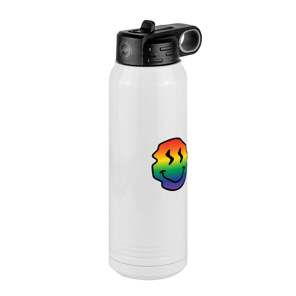 Rainbow Smiley Face Water Bottle (30 oz) - Front Right View