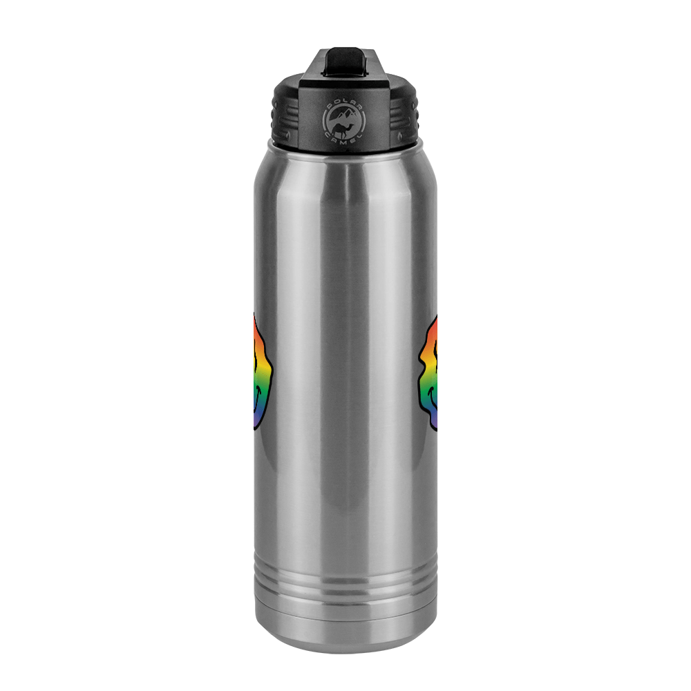Rainbow Smiley Face Water Bottle (30 oz) - Center View