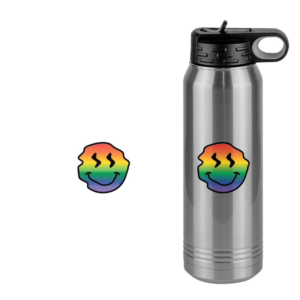 Rainbow Smiley Face Water Bottle (30 oz) - Design View