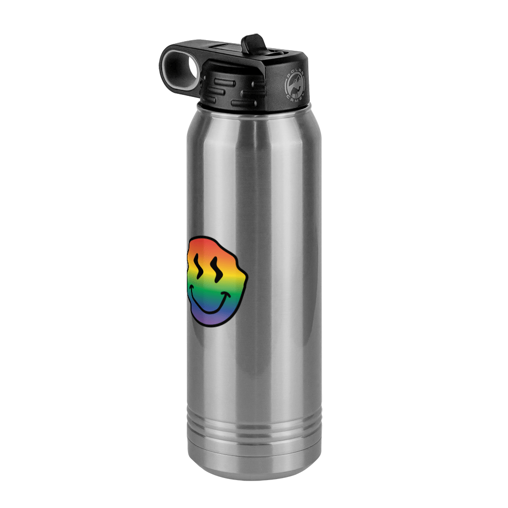 Rainbow Smiley Face Water Bottle (30 oz) - Front Left View