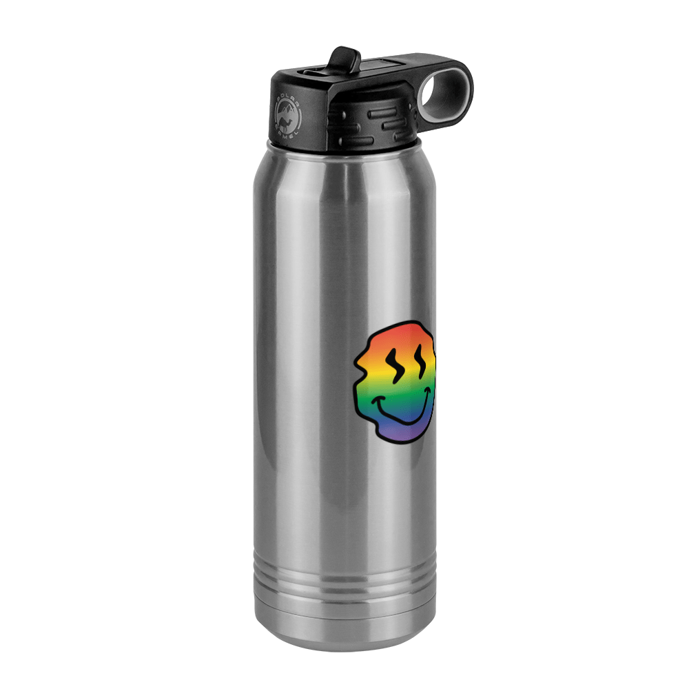 Rainbow Smiley Face Water Bottle (30 oz) - Front Right View