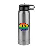 Thumbnail for Rainbow Smiley Face Water Bottle (30 oz) - Right View
