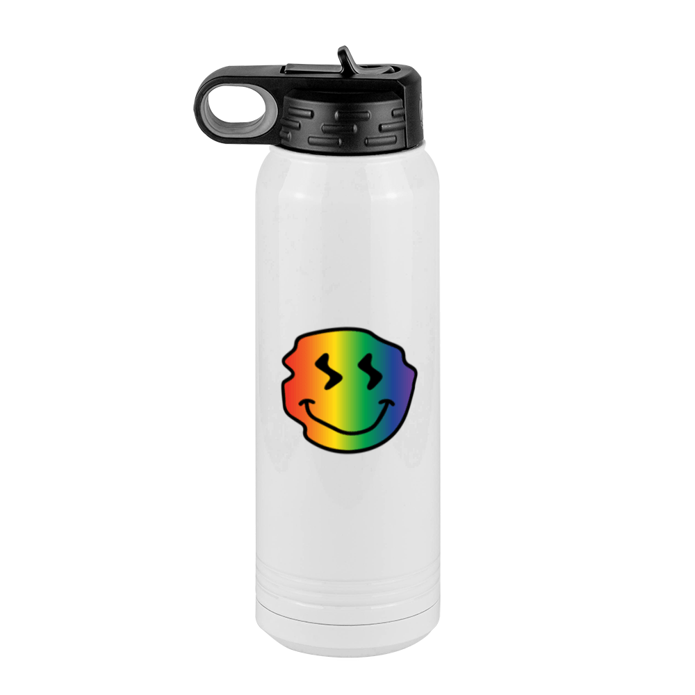 Rainbow Smiley Face Water Bottle (30 oz) - Left View