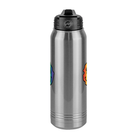 Thumbnail for Rainbow Smiley Face Water Bottle (30 oz) - Center View
