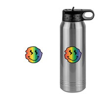 Thumbnail for Rainbow Smiley Face Water Bottle (30 oz) - Design View