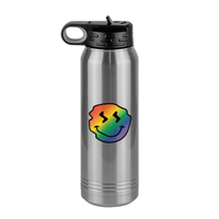 Thumbnail for Rainbow Smiley Face Water Bottle (30 oz) - Left View