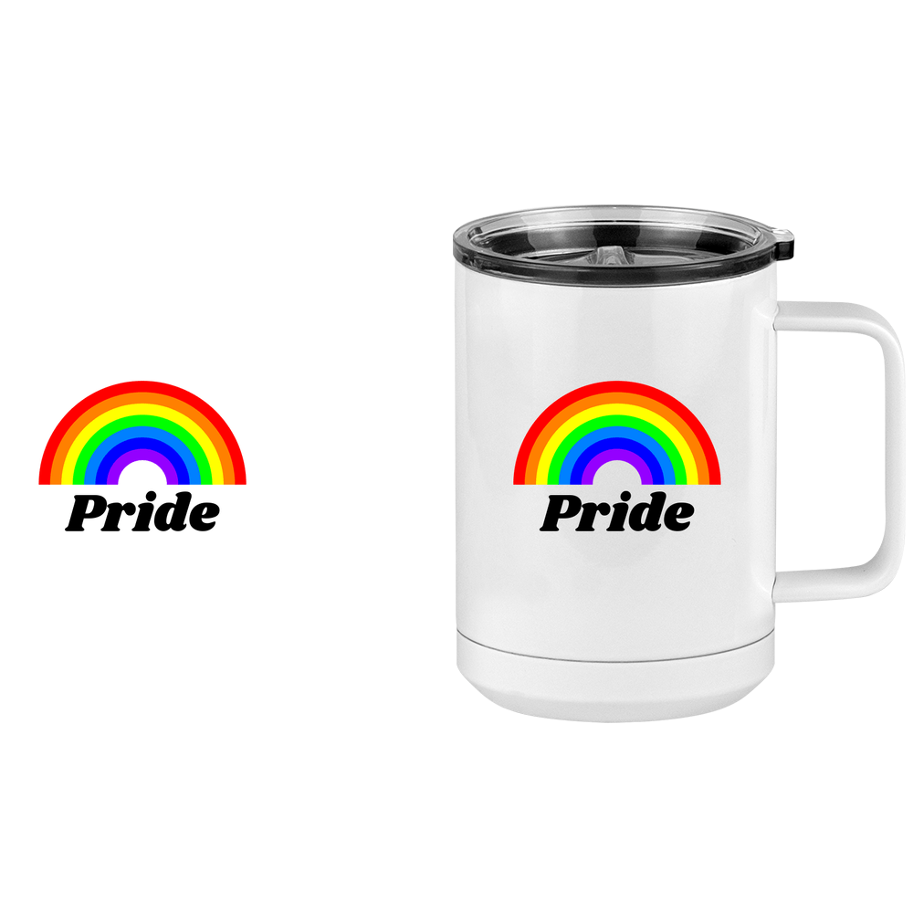 Personalized Rainbow Coffee Mug Tumbler with Handle (15 oz) - Design View