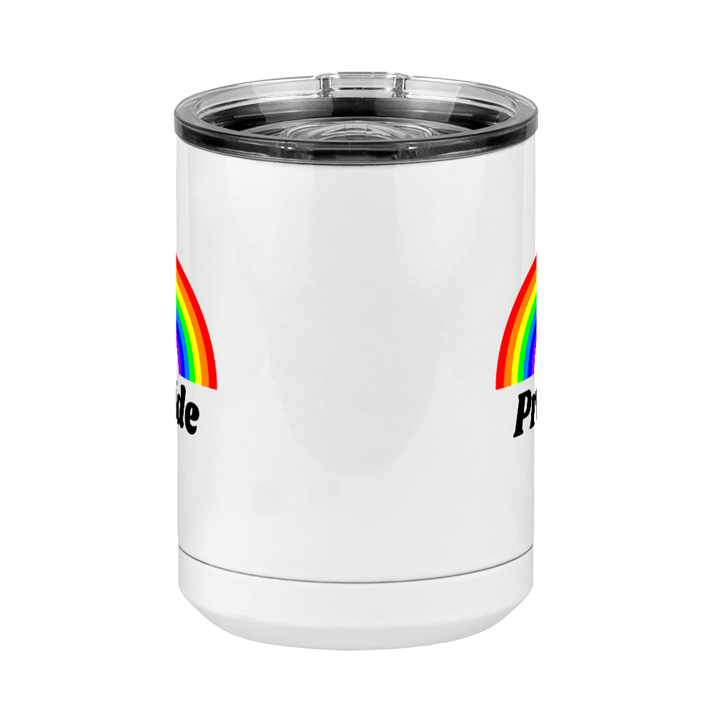 Personalized Rainbow Coffee Mug Tumbler with Handle (15 oz) - Front View