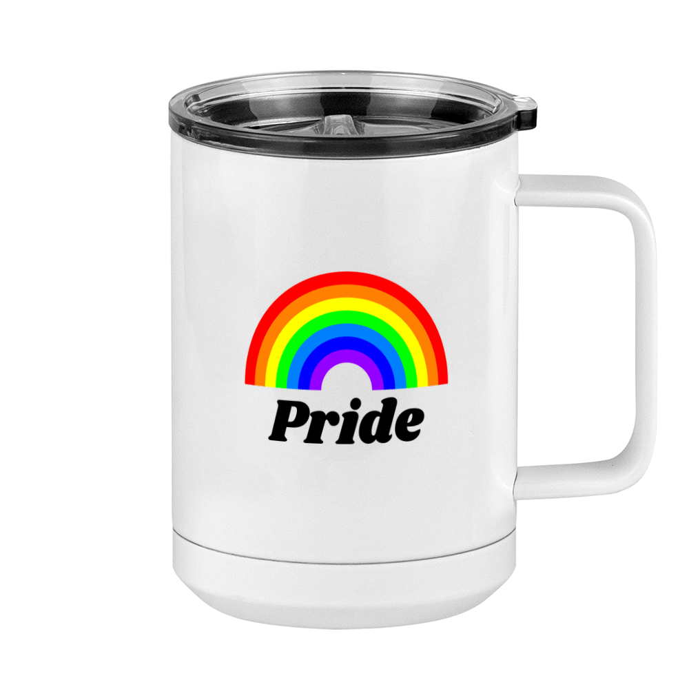 Personalized Rainbow Coffee Mug Tumbler with Handle (15 oz) - Right View
