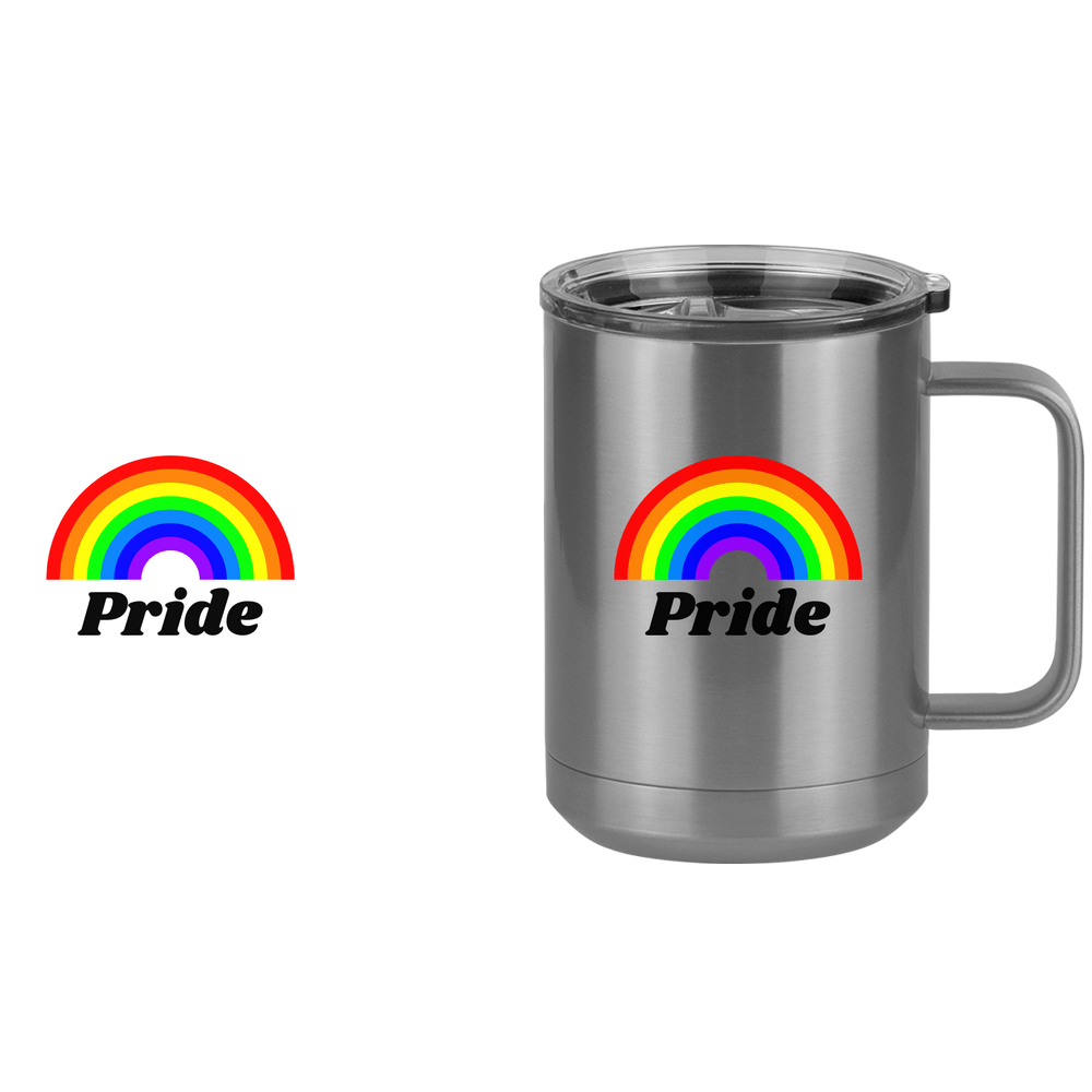 Personalized Rainbow Coffee Mug Tumbler with Handle (15 oz) - Design View