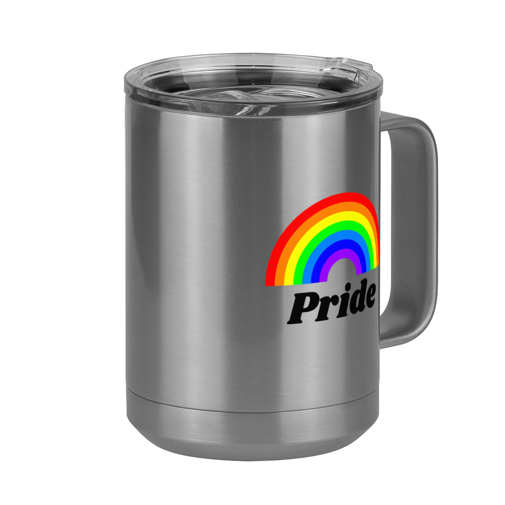 Personalized Rainbow Coffee Mug Tumbler with Handle (15 oz) - Front Right View