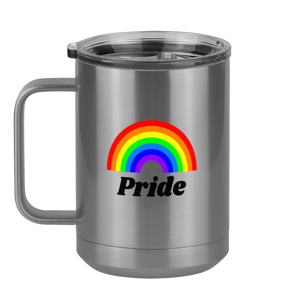 Personalized Rainbow Coffee Mug Tumbler with Handle (15 oz) - Left View