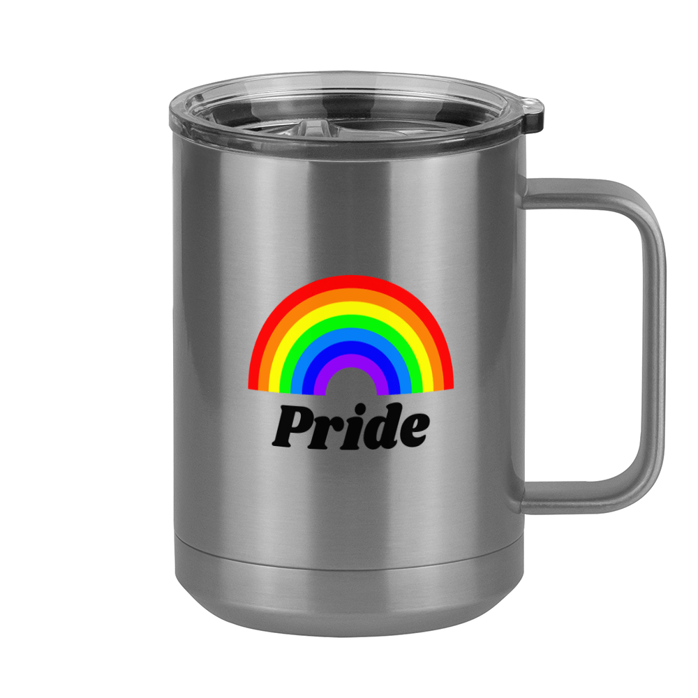Personalized Rainbow Coffee Mug Tumbler with Handle (15 oz) - Right View