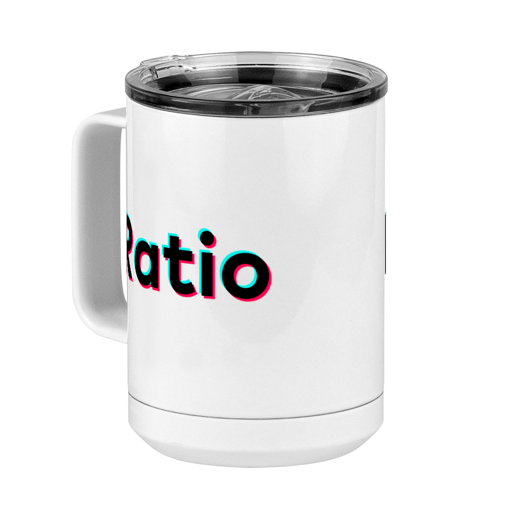 Ratio Coffee Mug Tumbler with Handle (15 oz) - TikTok Trends - Front Left View
