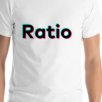 Thumbnail for Ratio T-Shirt - White - TikTok Trends - Shirt Close-Up View