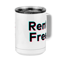 Thumbnail for Rent Free Coffee Mug Tumbler with Handle (15 oz) - TikTok Trends - Front Right View