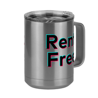 Thumbnail for Rent Free Coffee Mug Tumbler with Handle (15 oz) - TikTok Trends - Front Right View