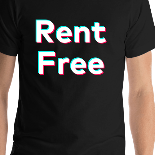 Rent Free T-Shirt - Black - TikTok Trends - Shirt Close-Up View