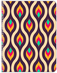 Thumbnail for Retro Abstract Waves Notebook - Front View