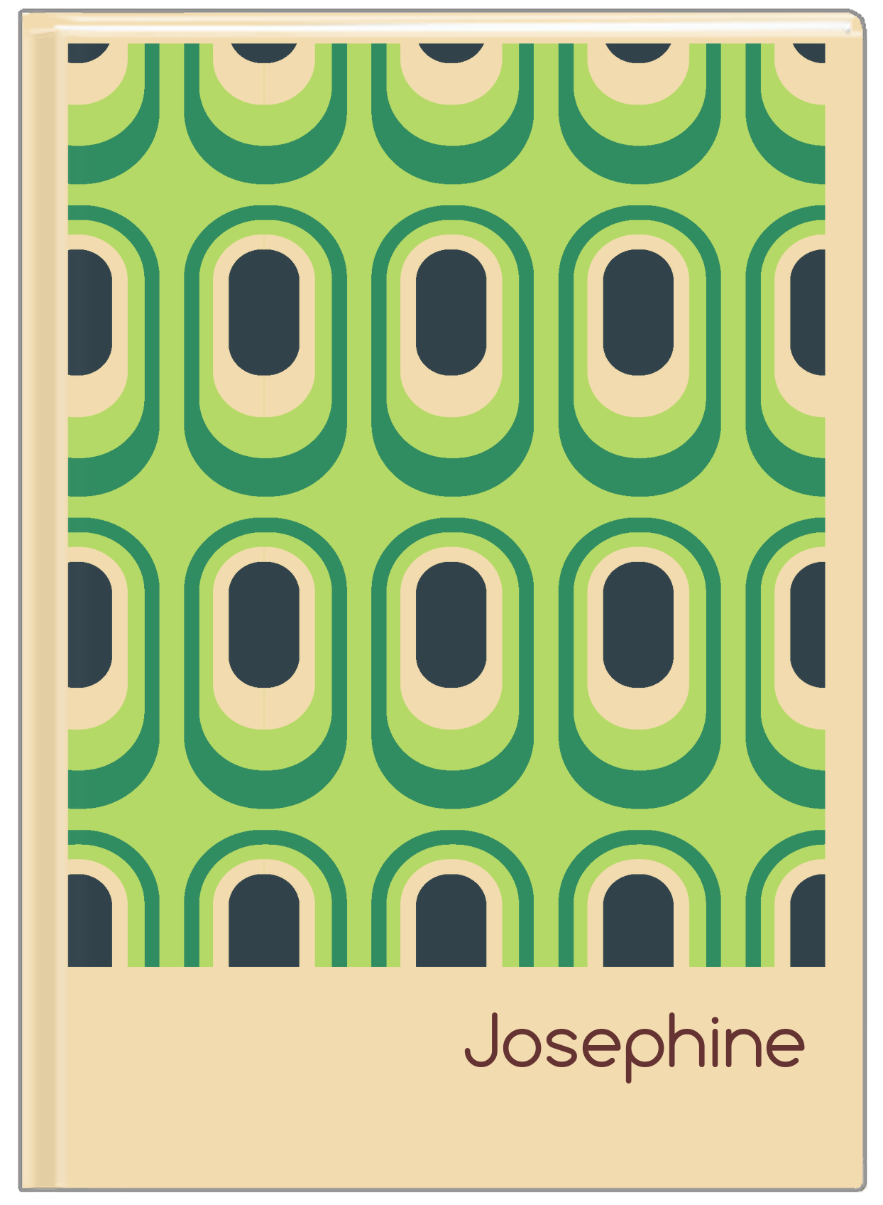 Personalized Retro Avocado Journal - Front View