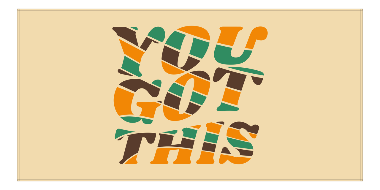Retro Beach Towel - You Got This - Front View