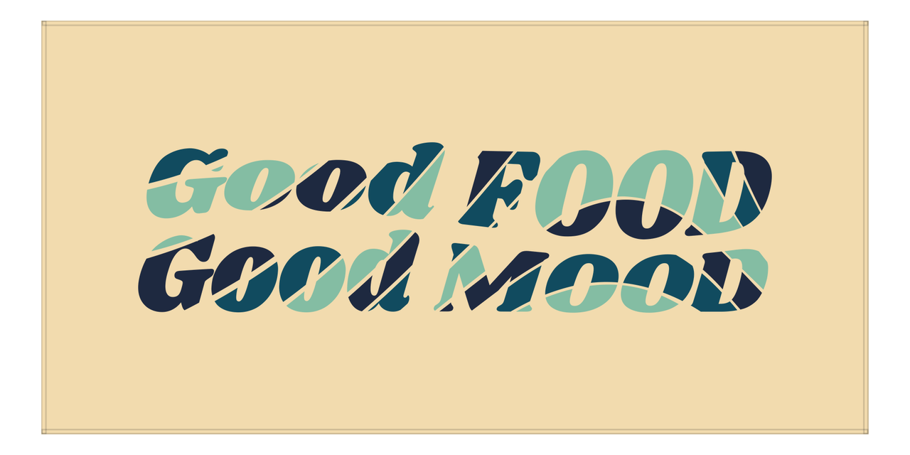 Retro Beach Towel - Good Food Good Mood - Front View