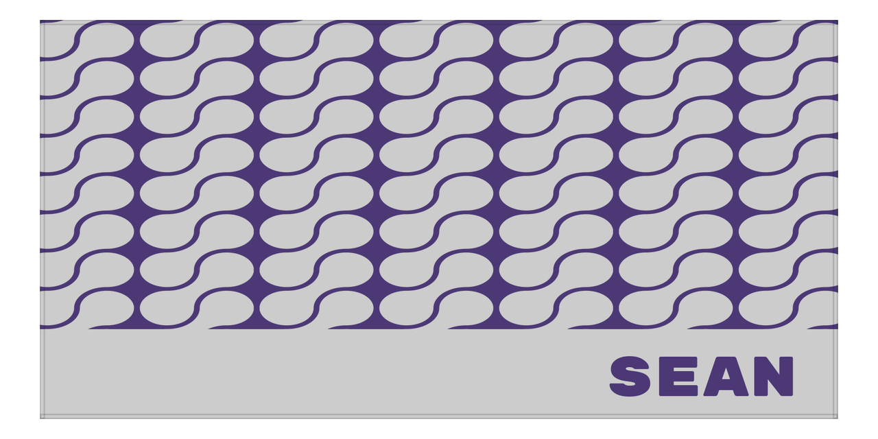Personalized Retro Beach Towel - Curve Pattern - Front View