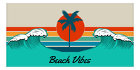 Thumbnail for Personalized Retro Beach Towel - Ocean Wave - Front View