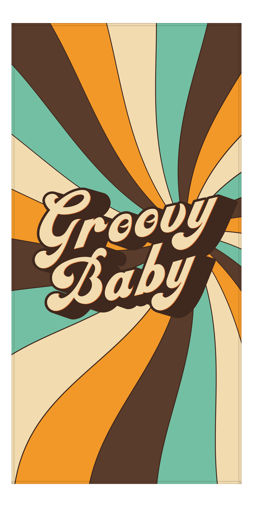 Retro Beach Towel - Groovy Baby - Front View