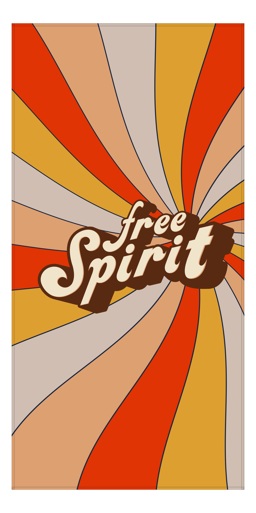Retro Beach Towel - Free Spirit - Front View