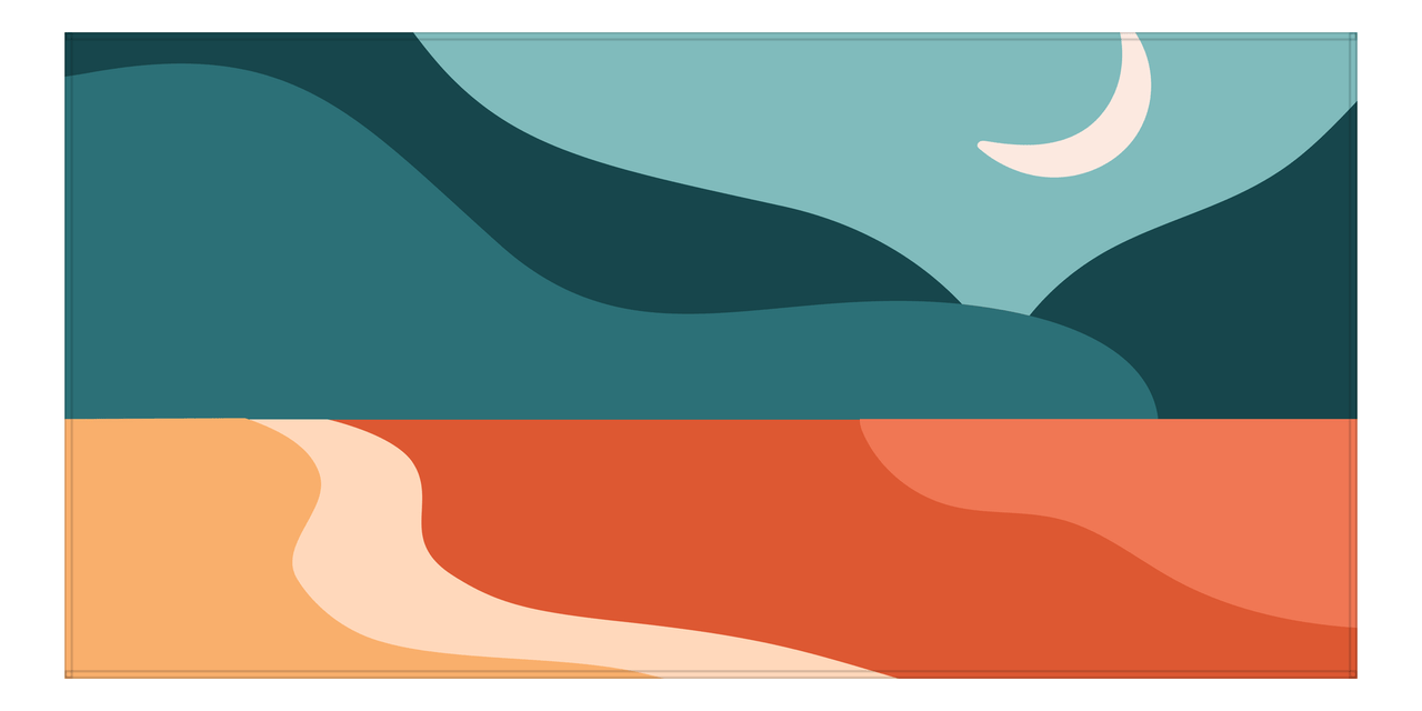 Retro Beach Towel - Landscape - Front View