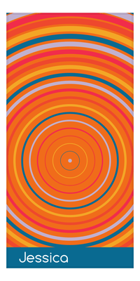 Thumbnail for Personalized Retro Beach Towel - Circles - Front View