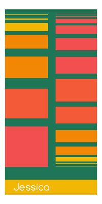 Thumbnail for Personalized Retro Beach Towel - Gradient Rectangles - Front View