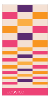 Thumbnail for Personalized Retro Beach Towel - Checkered - Front View