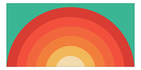Thumbnail for Retro Beach Towel - Orange Radial - Front View