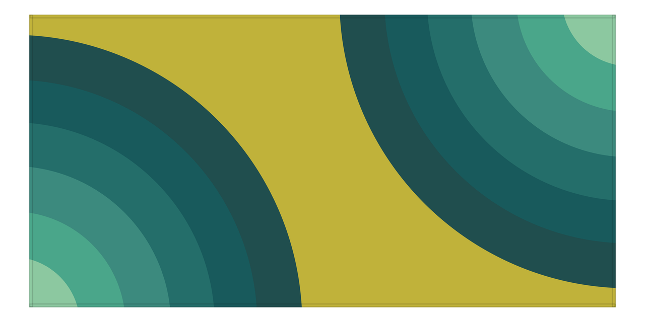 Retro Beach Towel - Teal Radial - Front View