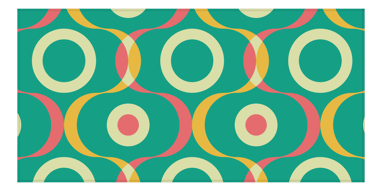 Retro Beach Towel - Squiggles - Front View